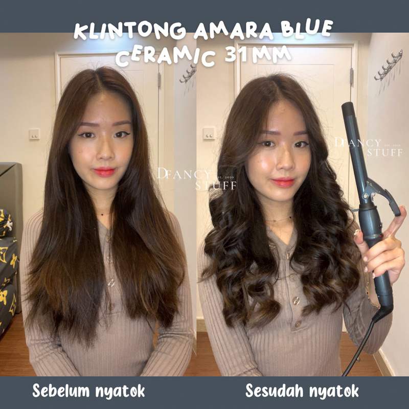 Klintong Amara Blue Ceramic 25mm 31mm Original - Catokan Curly