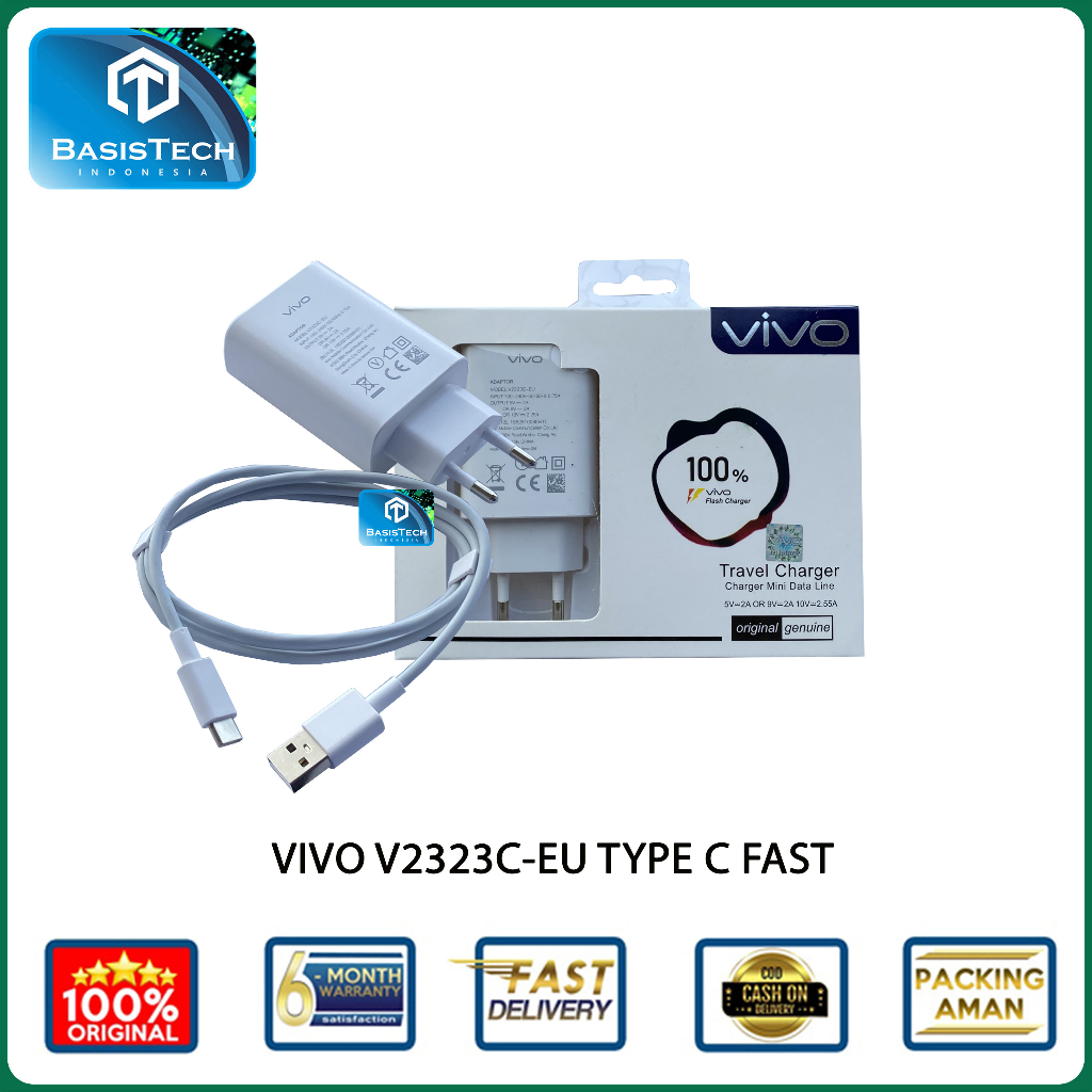 CHARGER VIVO TYPE-C 2A FLASH CHARGER BASISTECH ORIGINAL QUALITY