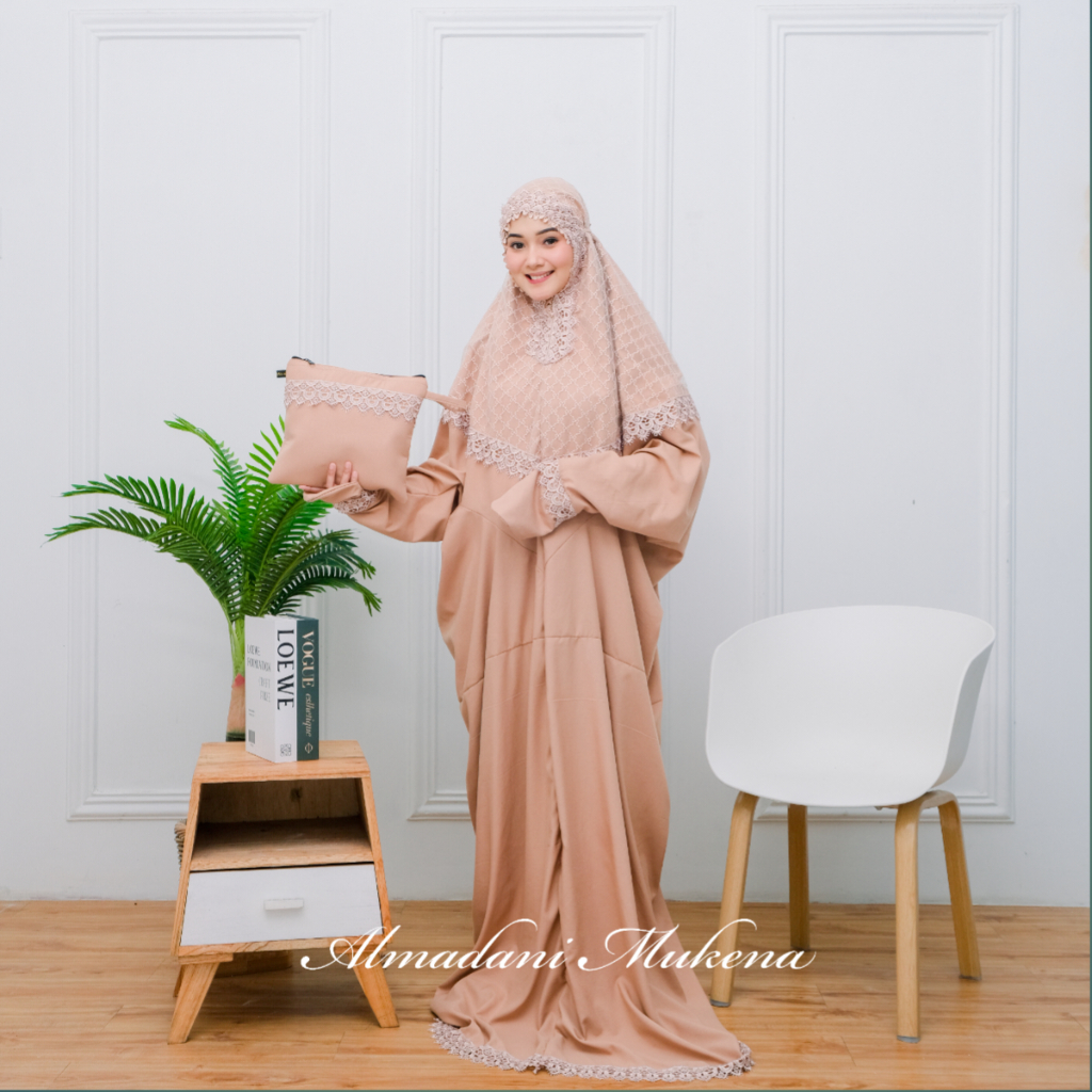 Mukena Terusan Dewasa Katun Premium - Tile Brukat Mewah