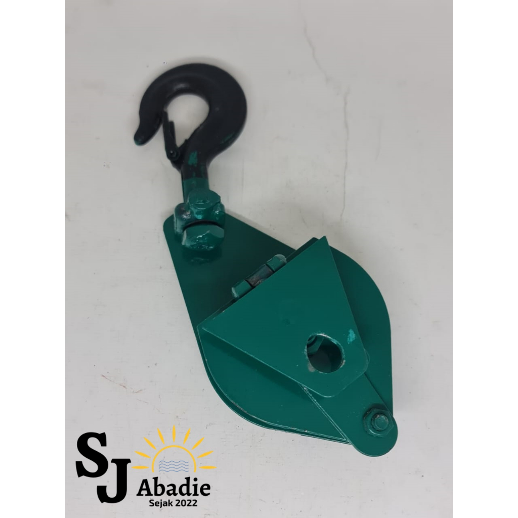 (1 PCS) Katrol Kapal Engkel Single Kerekan Sumur Besi RUSH Snatch Block Pulley 5 6 Inch | SJ ABADIE |