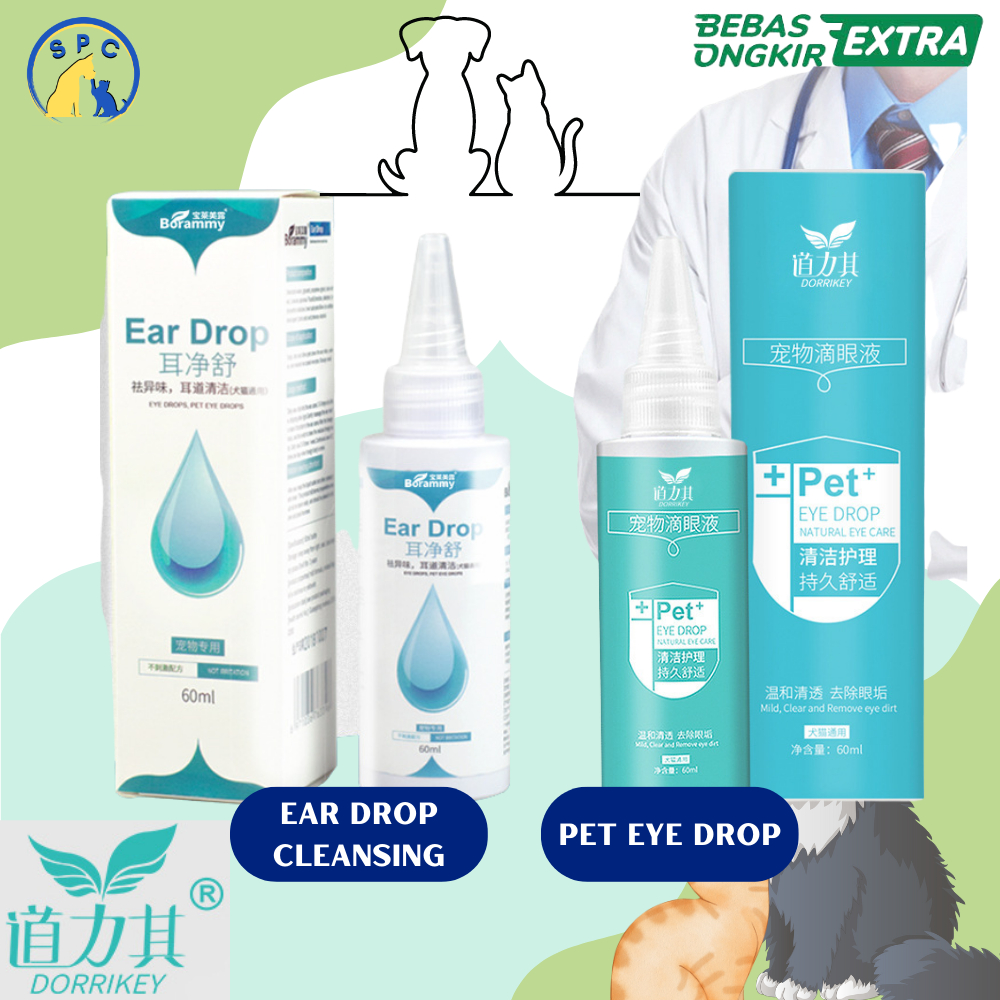 BORAMMY Pet Eye Drop Ear Drop Obat Tetes Mata Teling 60ml Anti Radang Anti Bakterial