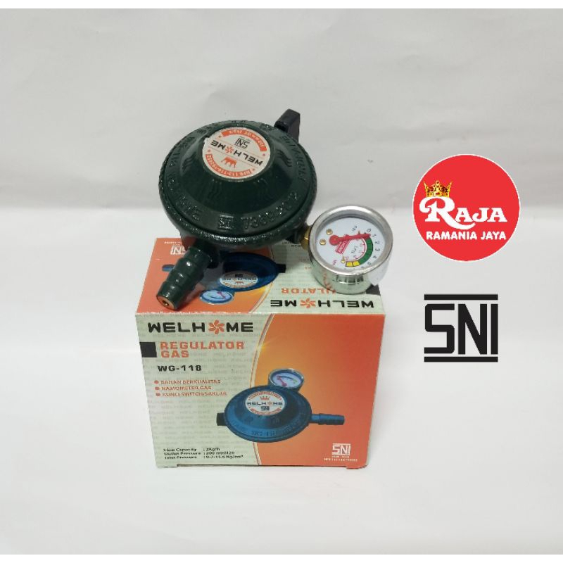 Regulator Gas Tekanan Rendah Berkualitas Welhome WG-118 SNI