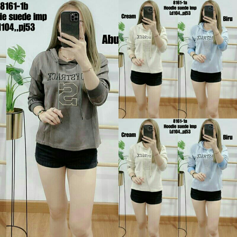 HOODIE SUEDE PREMIUM TAG IMPORT 8161