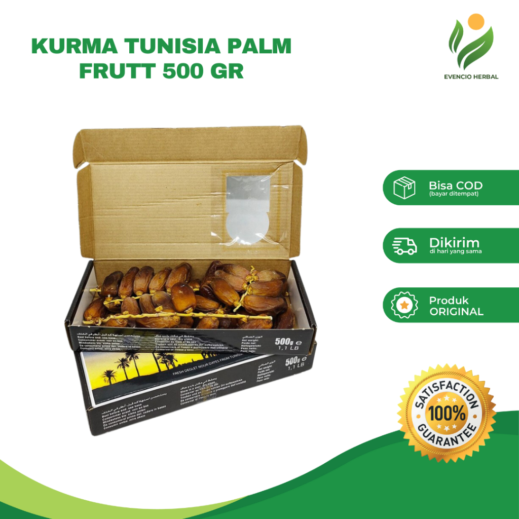 

Kurma Tunisa Palm Frutt - Kurma Tunisia Tangkai Import - 500 gr
