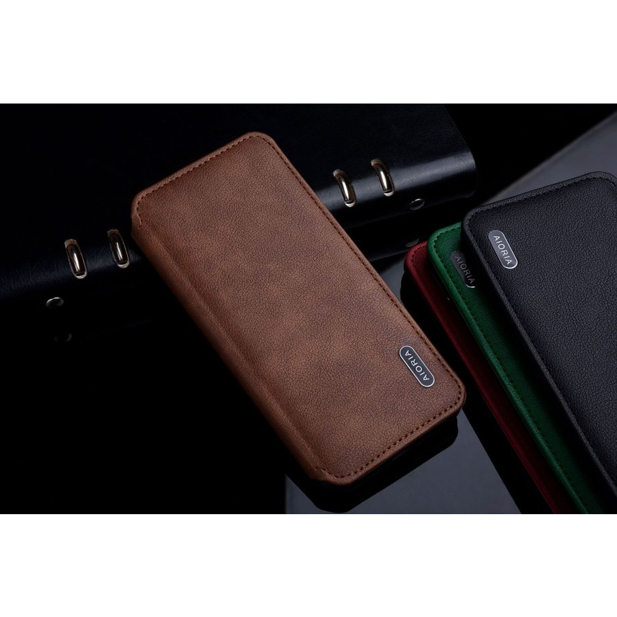 SAMSUNG A34 5G / A54 5G CASE LEATHER FLIP CASE AIORIA LEATHER FLIP COVER SILIKON TPU SOFTCASE