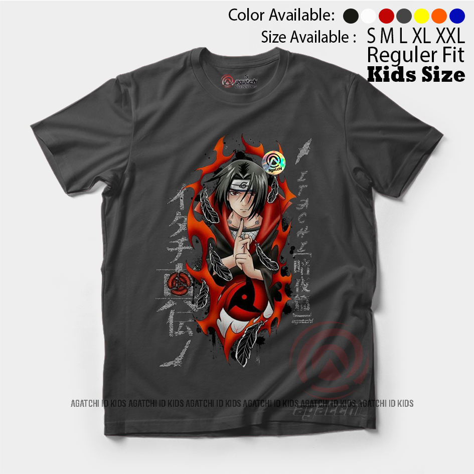 Baju Kaos Atasan Anak Laki-Laki Anime Naruto Shipuden Legend Akatsuki Uchiha Itachi