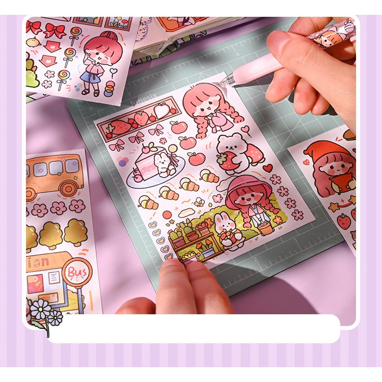 Sticker Deco Aesthetic Lucu Momo Stiker Anti Air Tumblr DIY Hp Cassing Case Casee Stiker Motif Kartun Lucu ala Korea Dekorasi Buku Diary Memo Journal Catatan Harian Anak Sekolah Alat Tulis Bahan Stiker Transparant Bisa Untuk Kado Ulang Tahun