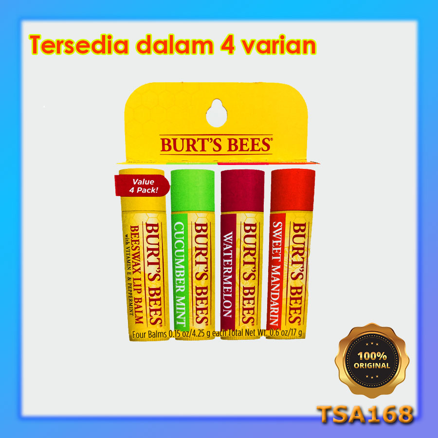 Burt's Bee Moisturizing Lip Balms Lip Gloss Banyak Rasa ORI USA