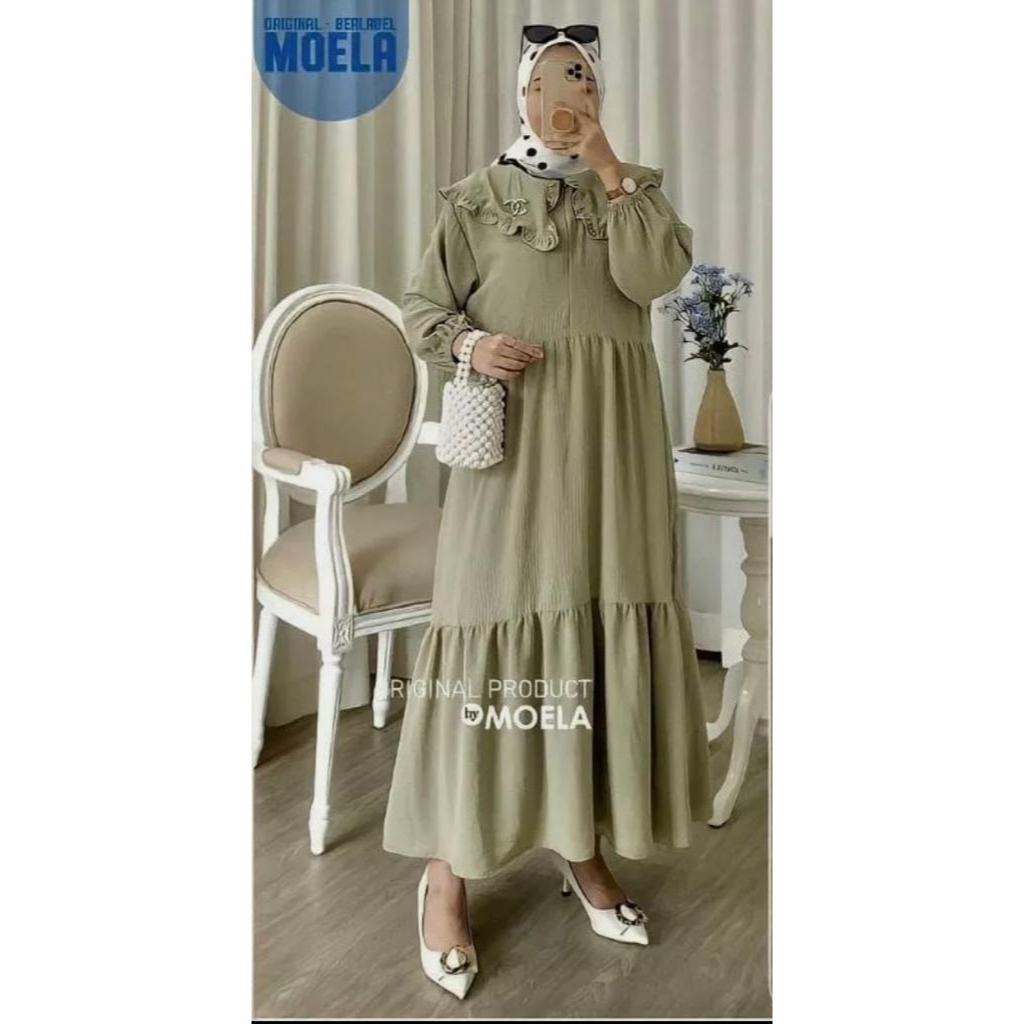 Merita Midi Dress Lengkap dengan Bross