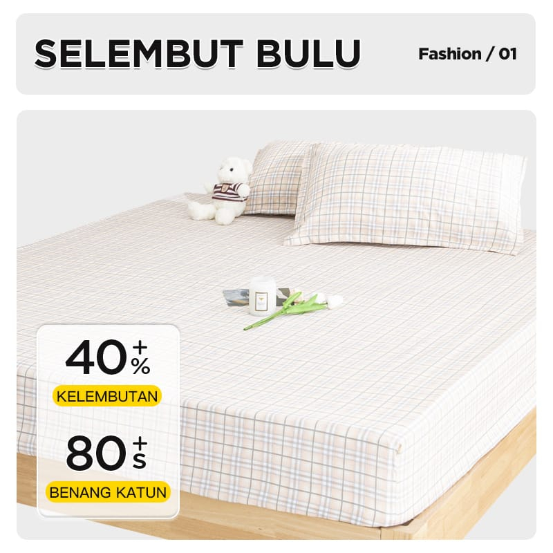 BIG SALE sprei Asthetic Termurah Sprei ukuran 120 Sprei Motif Kotak-kotak Seprai Aesthetic Set Bantal