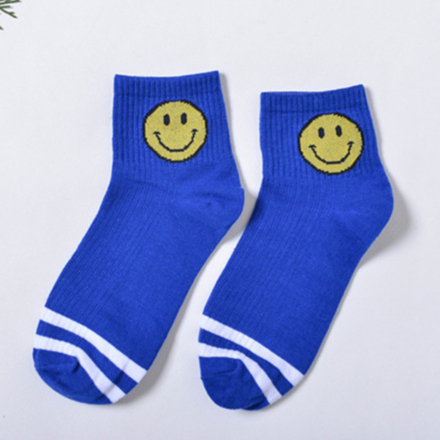 BV.ID KK1028 Kaos Kaki Pendek Motif Smile Emoji Semata Kaki Ankle Socks Unisex Pria Wanita