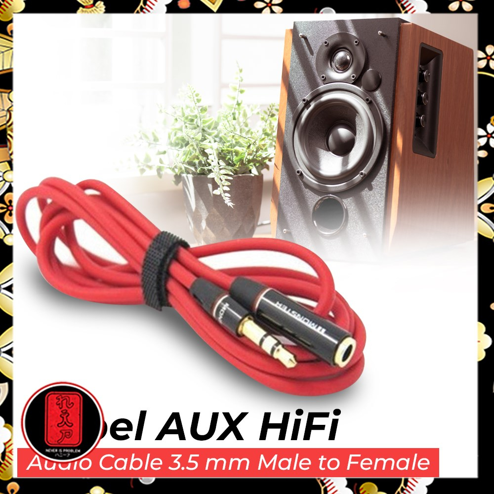 MONSTER Kabel AUX HiFi Audio Cable 3.5 mm Male to Female - AV118 - Red