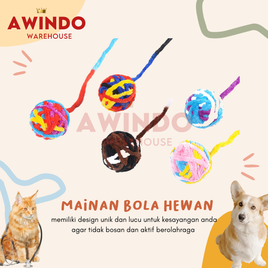 BOLA KECEBONG - Mainan Bola Kucing Anjing Tangkap Cat Chaser Ball Toy