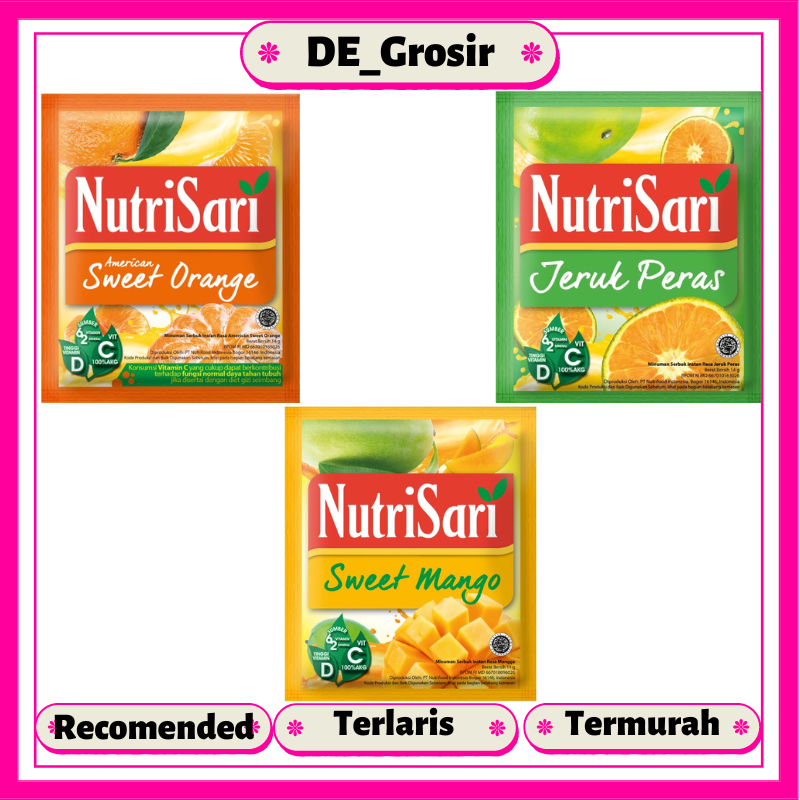 

NutriSari Sweet Mango Jeruk Peras Sweet Orange 11gr / Minuman Buah Vitamin C Dapat 1 Renceng Isi 10 Sachet