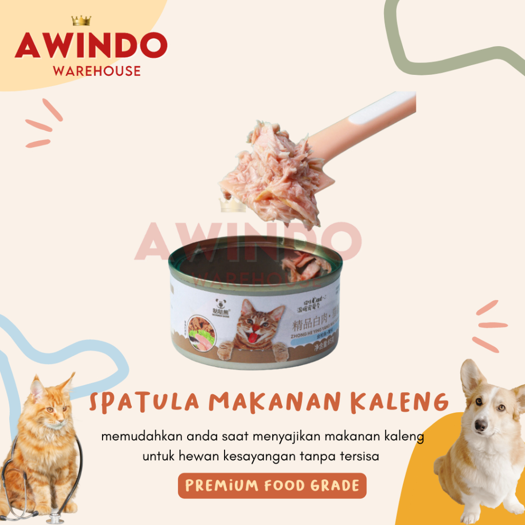 CIKOK - Sendok Spatula Pembuka Makanan Kaleng Hewan Kucing Anjing Silikon Paw Can Opener