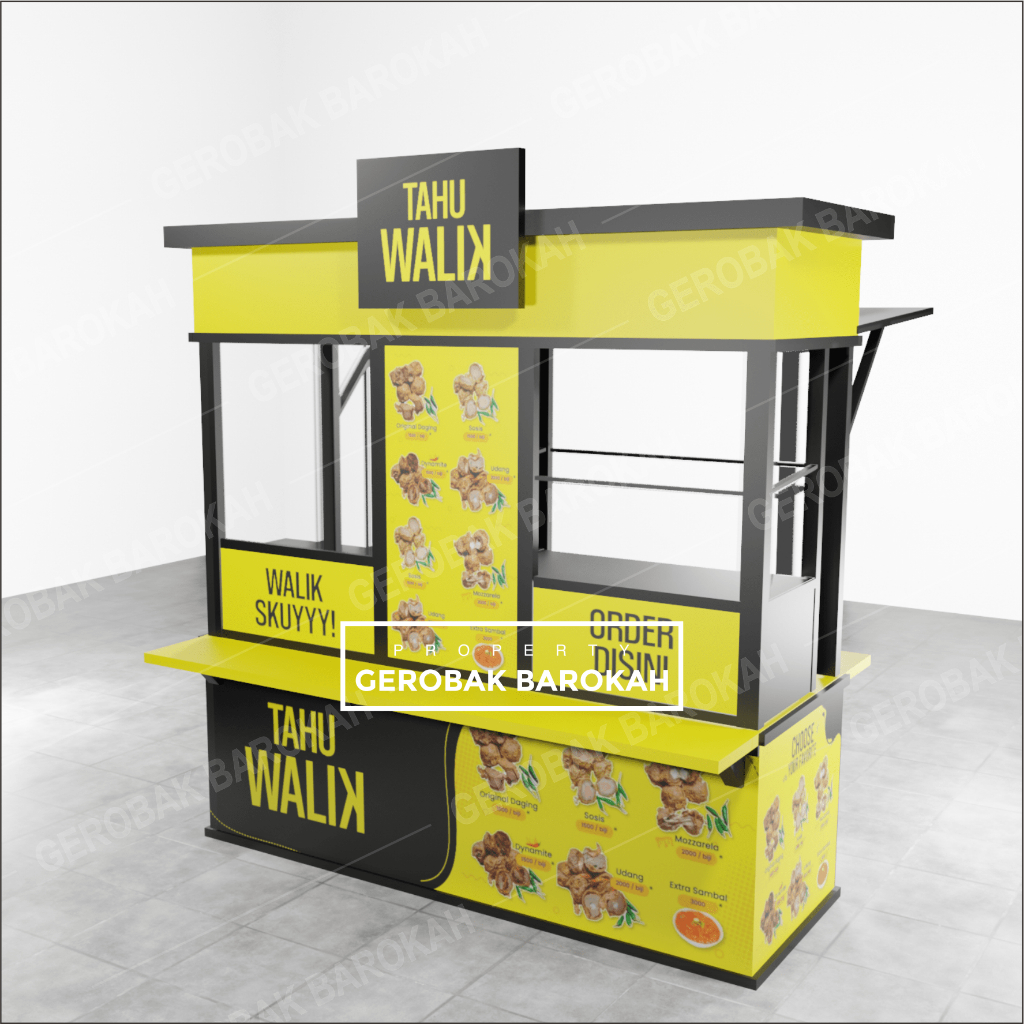 Gerobak Tahu Walik Goreng Kayu Mahoni Jati paket komplit