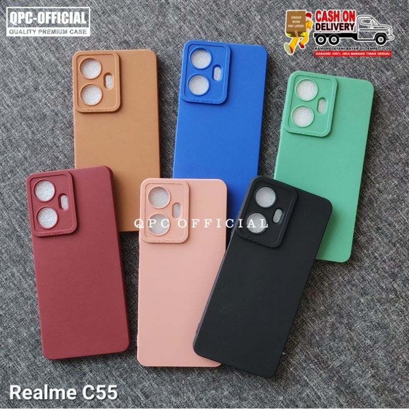 Realme C55 nfc Case Pro Kamera Case Slim BlackMatte Silikon Warna Case Realme C55 nfc
