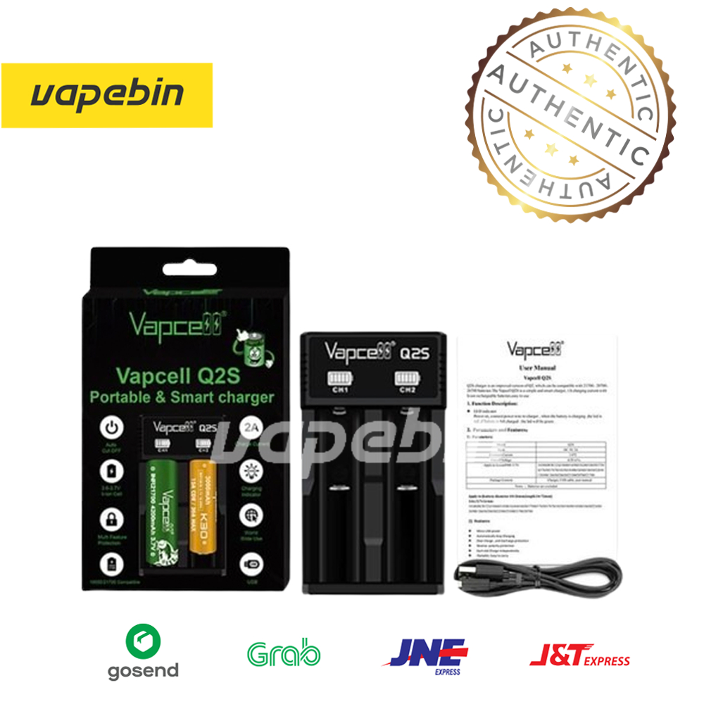 CHARGER VAPCELL Q2S - VAPCELL Q2S BATTERY CHARGER - CHARGER VAPE
