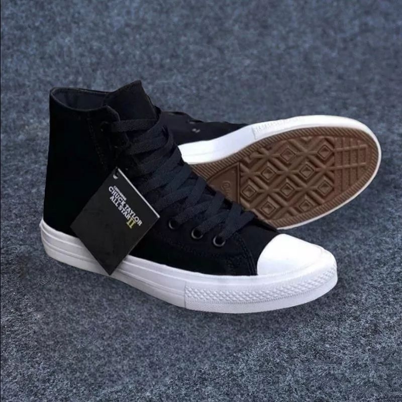 Sneakers Converse/Sepatu Casual Santai/Sepatu Converse High FULLBLACK Wanita Pria