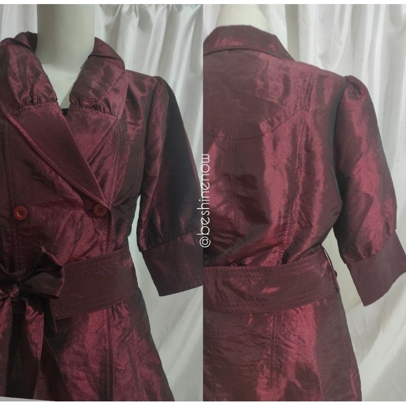 Women's Blazer Belted Maroon / Blazer Merah  / Blazer Kerja / Blazer Formal Wanita / Outer Blazer Ke