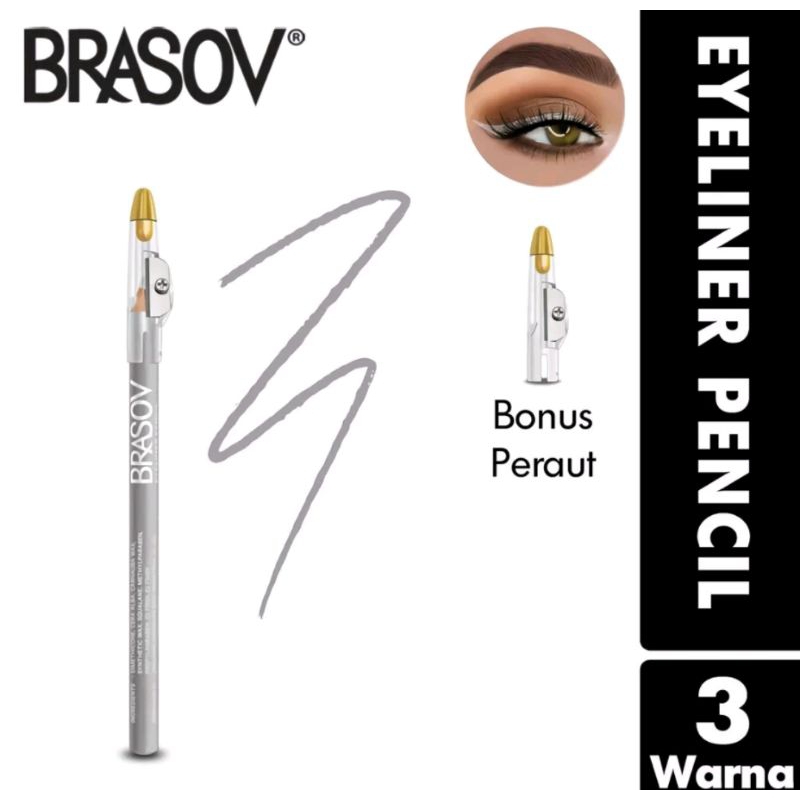 BRASOV Eyeliner Pencil Pensil 1,1 g Halal Waterproff
