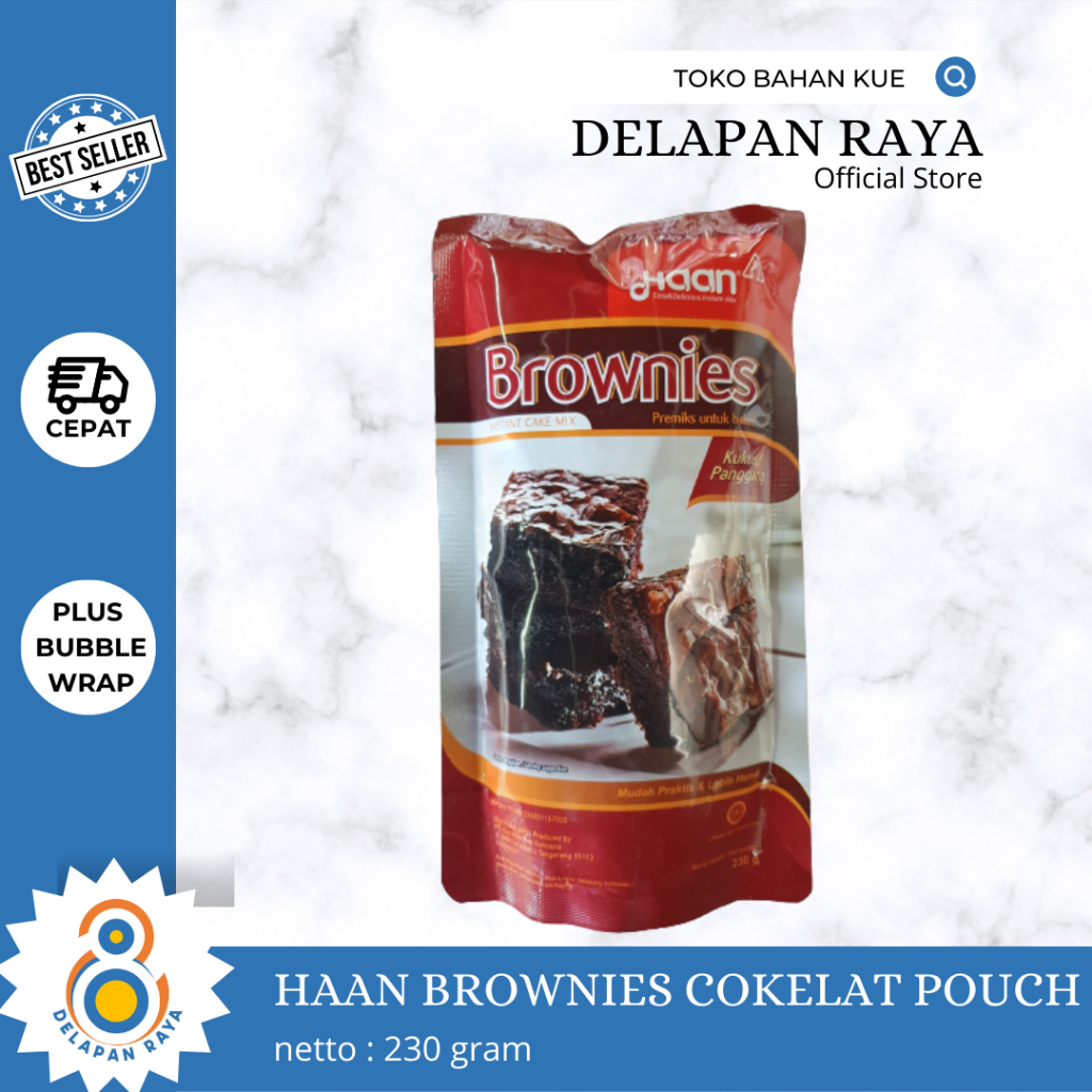 

HAAN BROWNIES COKELAT POUCH 230GR - 8Raya