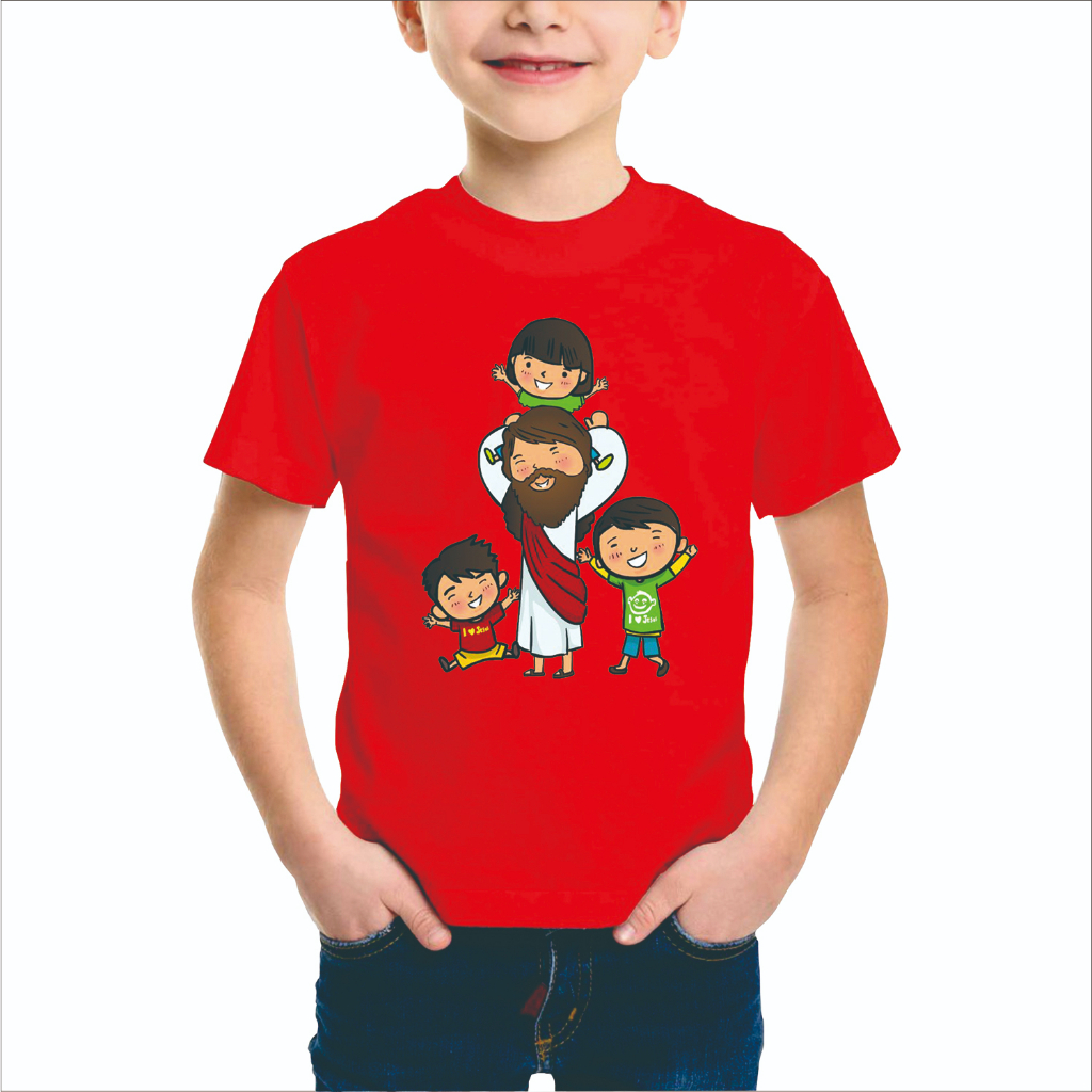 KAOS ROHANI JESUS 3BOCAH B / KAOS SALIB KRISTEN / KAOS ANAK SEKOLAH MINGGU / KAOS DISTRO