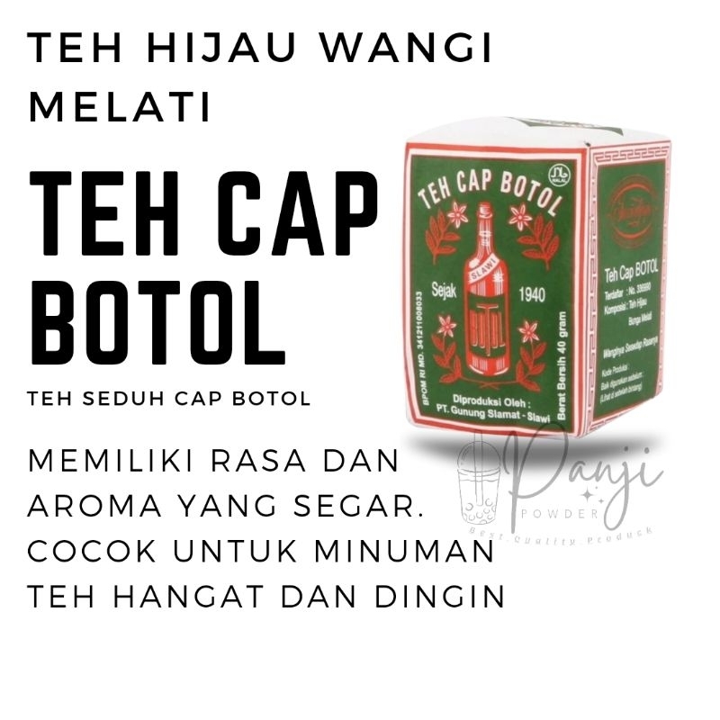 TEH CAP BOTOL SEDUH ISI 40GRAM TEH HIJAU CAP BOTOL TEH TUBRUK CAP BOTOL TEH AWUR CAP BOTOL CAP BOTOL TUBRUK TEH CAP BOTOL BUBUK