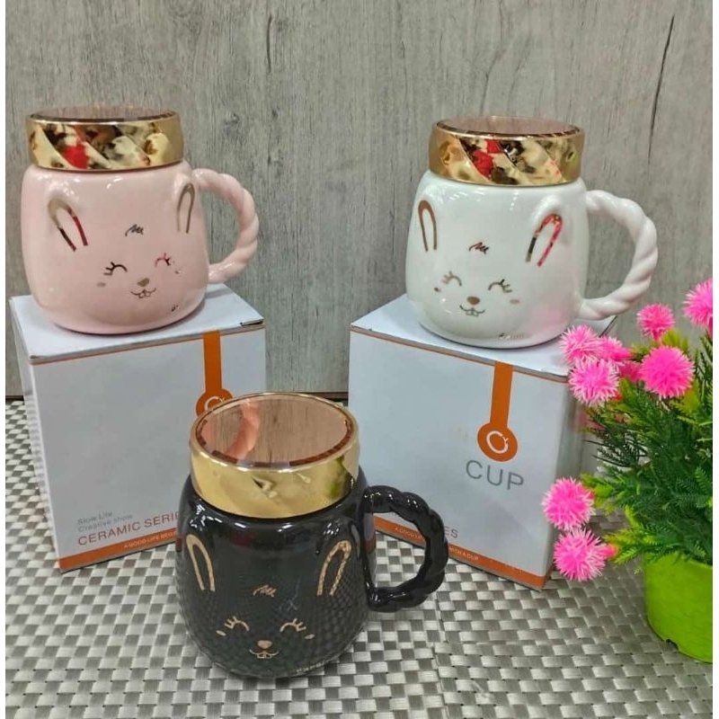 MUG KERAMIK LUCU/MUG BOX TUTUP PUTAR
