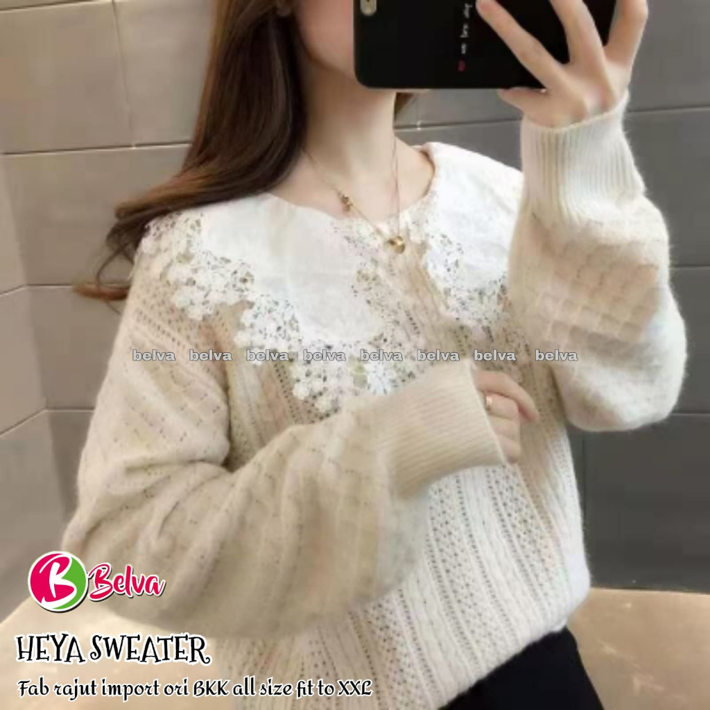 HEYA LEKA BLOUSE / 12.7 / BAHAN RAJUUT PREMIUM / ATASAN WANITA OVERSIZE / FIT TO XXL / BELV
