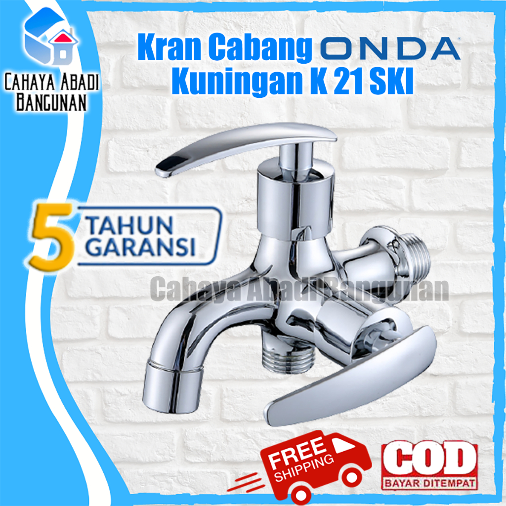 Keran Kran Double Cabang Shower Kamar Mandi Kuningan ONDA K 21 SKI