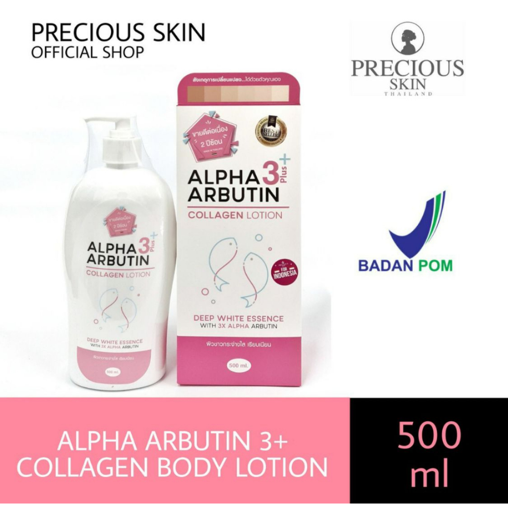 Alpha Arbutin 3 Plus Collagen Whitening Lotion , Hand Body / Lotion Pemutih 500ml