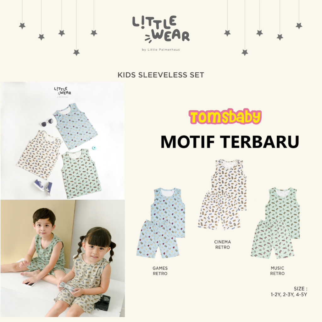 [TOMS] [1-5 Tahun] LITTLE PALMERHAUS (1stel) LITTLE WEAR Kids Sleeveless ( Stelan Baju Kutung Anak )