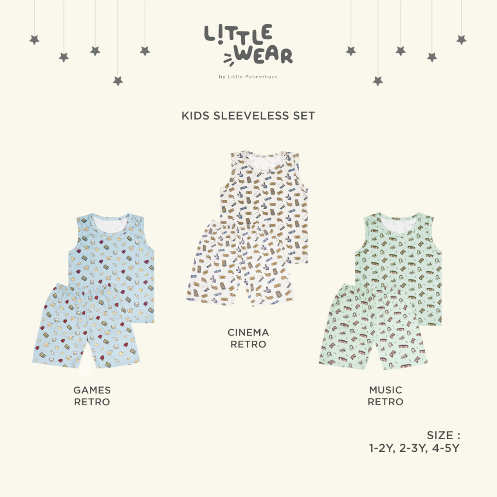 [TOMS] [1-5 Tahun] LITTLE PALMERHAUS (1stel) LITTLE WEAR Kids Sleeveless ( Stelan Baju Kutung Anak )