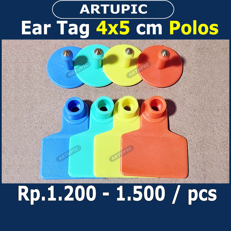 Ear Tag 4x5 cm POLOS ECERAN Eartag Anting Hewan Ternak Sapi Babi Kambing Domba Kuda Kerbau Bisa jadi Kalung Hewan