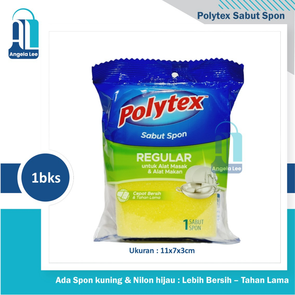 Polytex Sabut Spon Jaring Anti Gores Kawat Stainless Nilon Sabuk sponge busa Cuci Piring ekonomis