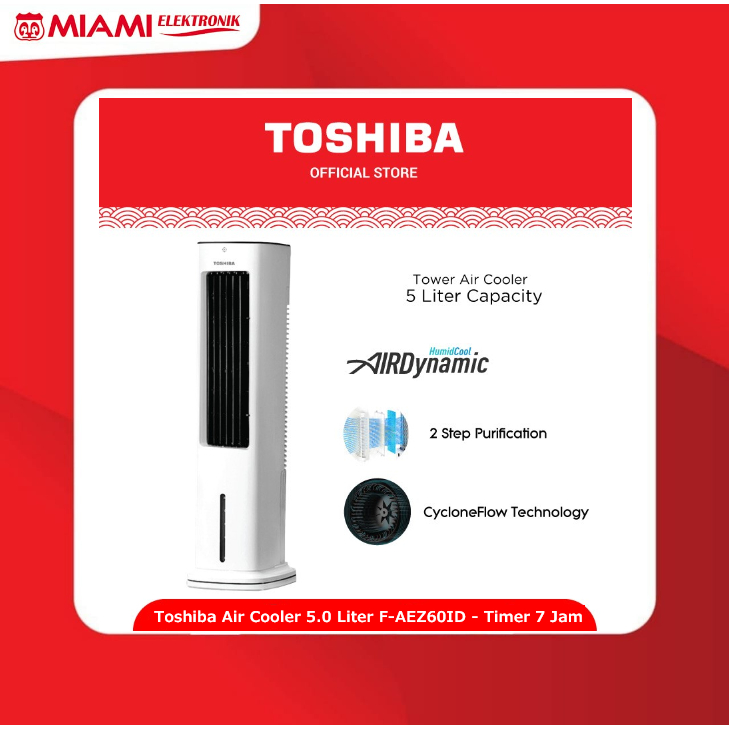 TOSHIBA F-AEZ60ID / FAEZ60ID Air Cooler 5.0 Liter - Timer 7 Jam