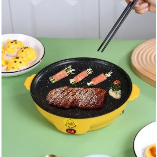 Panci Elektrik BBQ Griller Listrik Panci BBQ Panggang Pan Anti Lengket Serbaguna untuk BBQ &amp; Menggoreng - Diameter 22cm &amp; 26cm