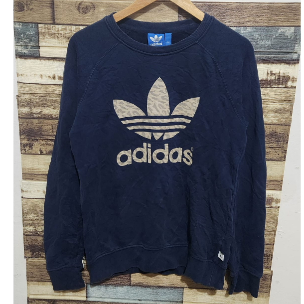 Adidas 3 foil Big Logo Camo Crewneck Navy Original ( Size M )