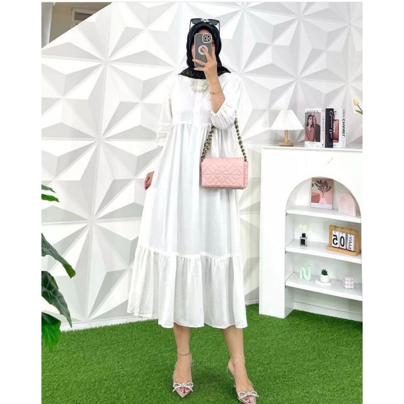 DRESS JUMBO NAYA MIDI DRESS BAHAN POLO LINEN MIDI DRESS WANITA MUSLIM/DRESS WANITA JUMBO/DRESS KEKINIAN/MIDI DRESS TERBARU/TERLARIS/MIDI DRESS MUSLIM/MIDI DRESS KOREAN