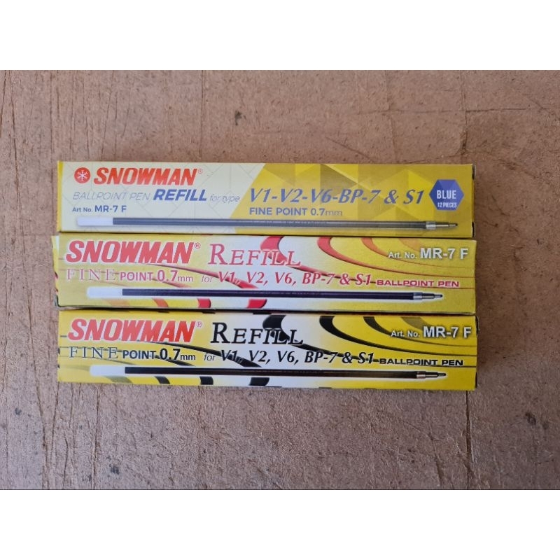 

Isi pulpen / Ballpoint Pen Refill SNOWMAN 0.7 | per pak (isi 12 pcs)