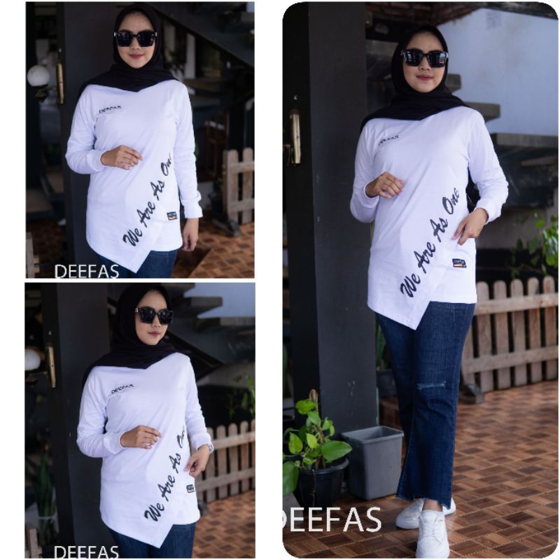 SILANG 02√ ATASAN Baju Wanita Lengan Panjang PAKAI RIB JAHITAN BELAH SILANG DEPAN BAHAN KATUN KOMBET 20S