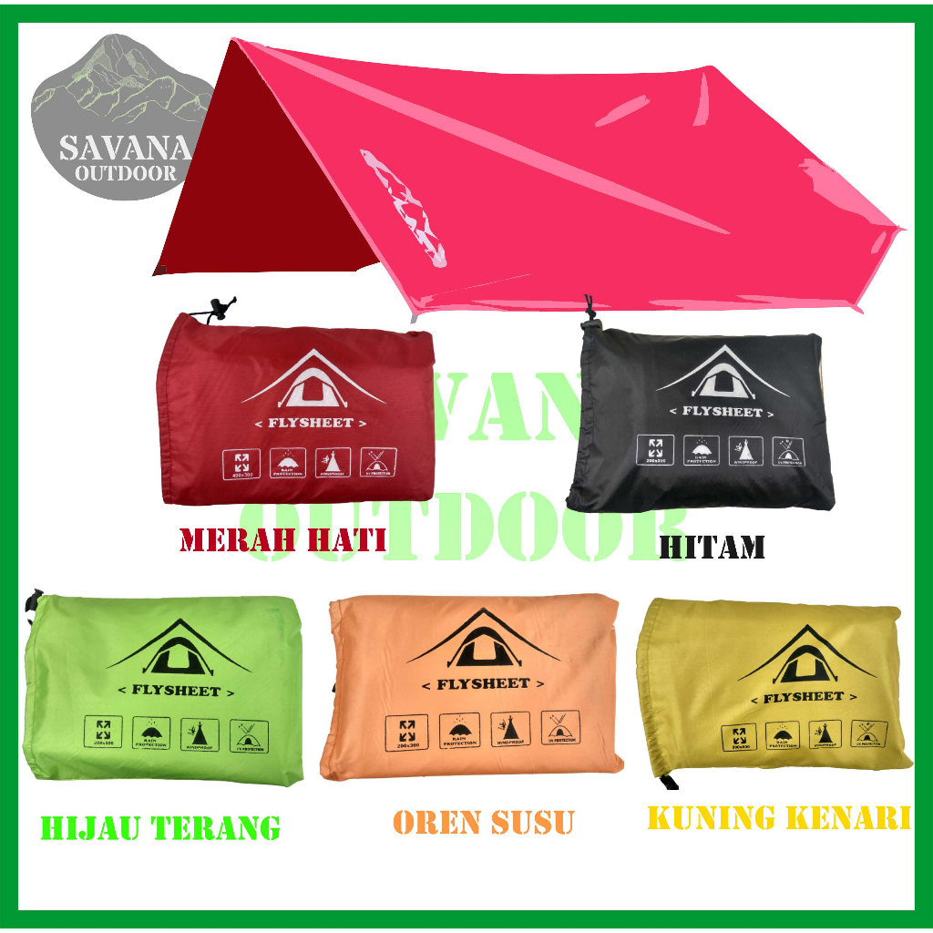 Flysheet Ukuran Flysheet 2x3 Flysheet 3x2 Meter Terpal Tenda Waterproof Tenda Camping Darurat TarpTe