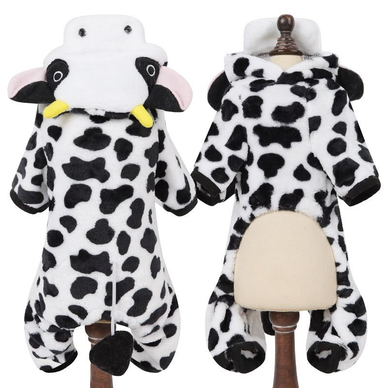 BAJU COW SAPI -  Baju Hoodie Pakaian Hewan Kucing Anjing Model Cow Sapi Jumpsuit