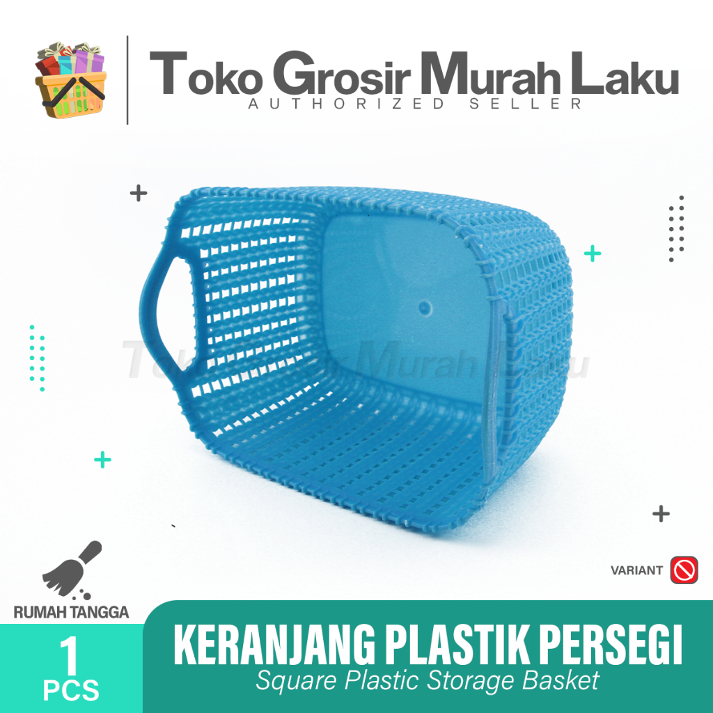 Keranjang Mainan Segi Motif Rajut Keranjang Plastik Tempat Penyimpanan