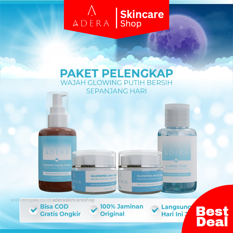 ADERA CREAM, FACIAL WASH, TONER, Wajah Glowing Atasi Jerawat Flek Hitam Original BPOM 100% Original 