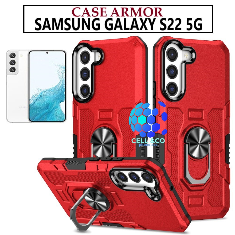 Case Armor SAMSUNG GALAXY S22 5G Iring Cincin Magnetic Kesing Hp Protect kamera Premium Hard Case Standing Robot Pelindung Kamera