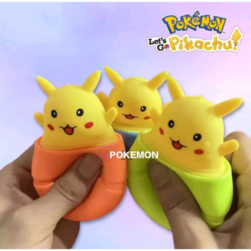 MAINAN SQUISHY ANTI STRESS PIKACHU POP IT