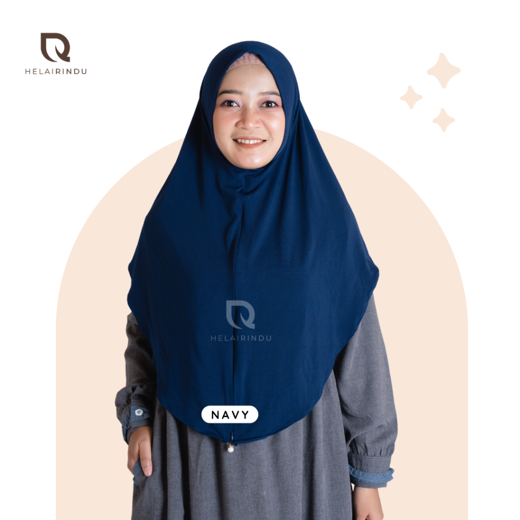 𝐇𝐄𝐋𝐀𝐈𝐑𝐈𝐍𝐃𝐔 - Hijab Instan Nawra Kerudung Nonpad Sleting Royal Jersey Premium