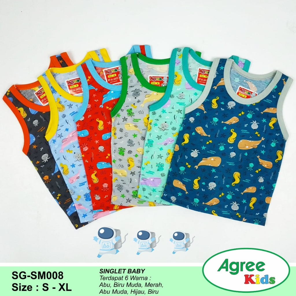 SINGLET/BAJU DALAM BABY MOMS GIFT 008 MOTIF ANIMAL SEA